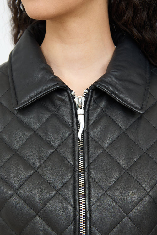 Moschino Black Quilted Leather Jacket