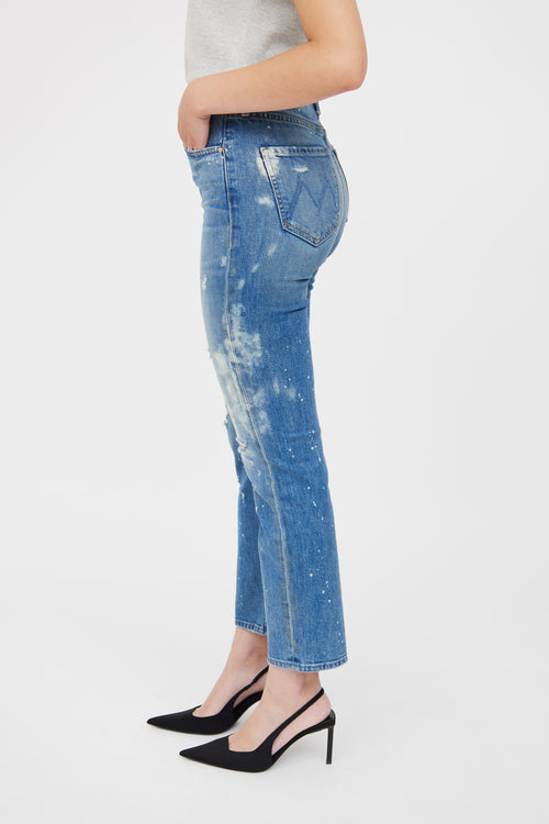 Mother Blue Medium Wash Rider Ankle Jean