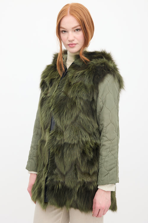 Mr 
Mrs Italy Green Fur 2-in-1 Parka