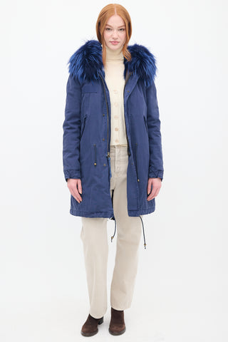 Mr 
Mrs Italy Navy Fur Lined Parka