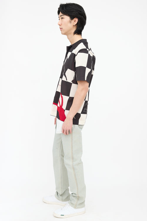 Mr. Saturday Checked Knit Shirt