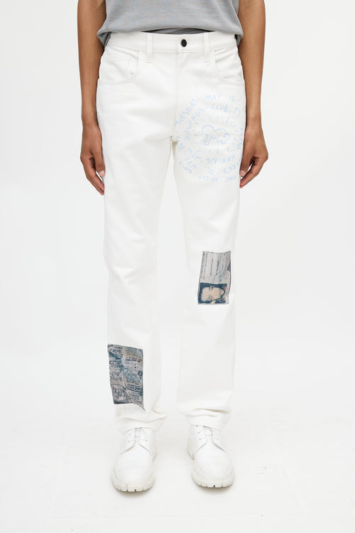 Mr. Saturday White 
Multicolour Mudd Club Patch Jeans