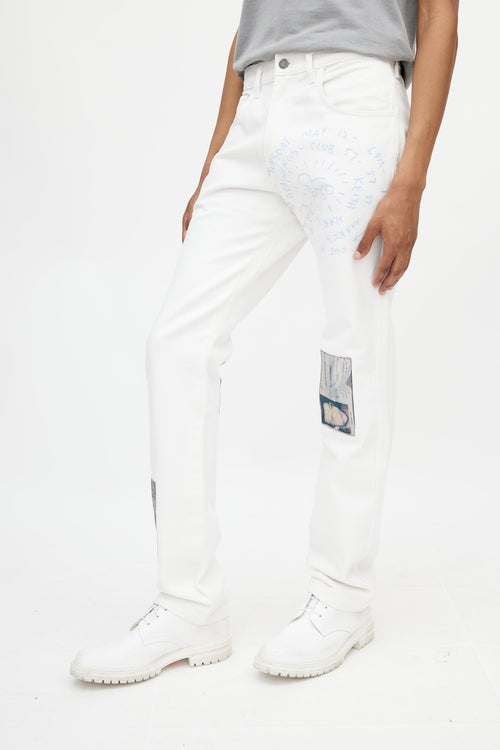 Mr. Saturday White 
Multicolour Mudd Club Patch Jeans