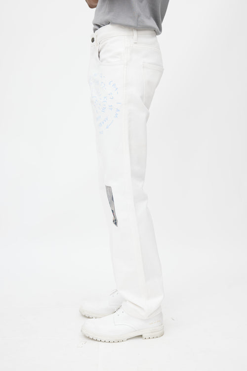 Mr. Saturday White 
Multicolour Mudd Club Patch Jeans