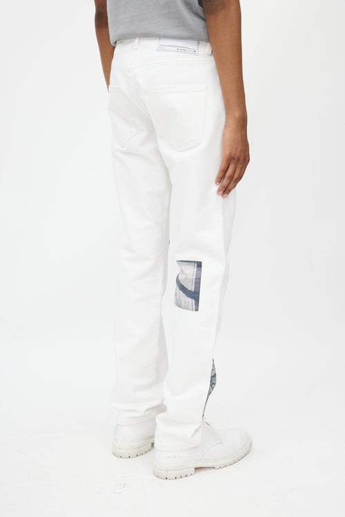 Mr. Saturday White 
Multicolour Mudd Club Patch Jeans