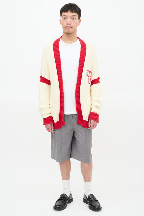 Mr. Saturday Cream 
Red Cotton Good Luck Cardigan