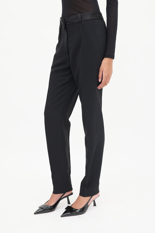 Mugler Black Satin Peak Lapel Embellished Suit