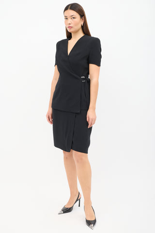 Mugler Vintage Black Asymmetrical Skirt Suit