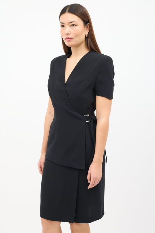 Mugler Vintage Black Asymmetrical Skirt Suit