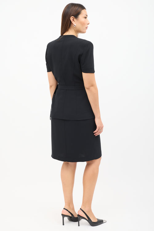 Mugler Vintage Black Asymmetrical Skirt Suit