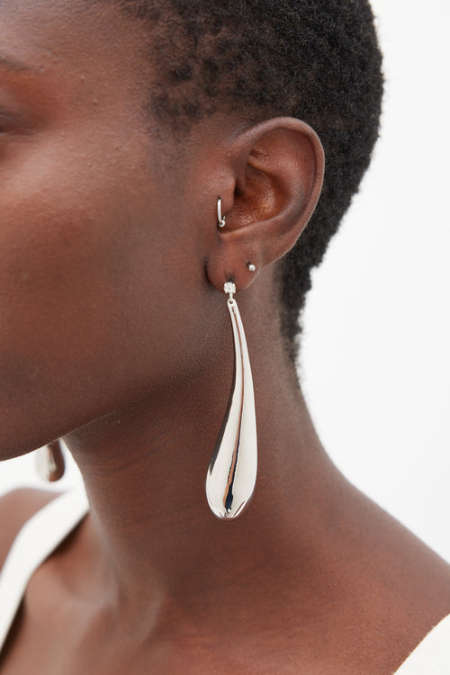 Mugler X H&M Silver Teardop Earrings