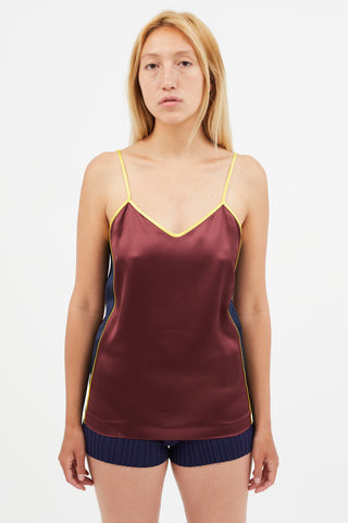 Mulberry Burgundy 
Multicolour Satin Tank