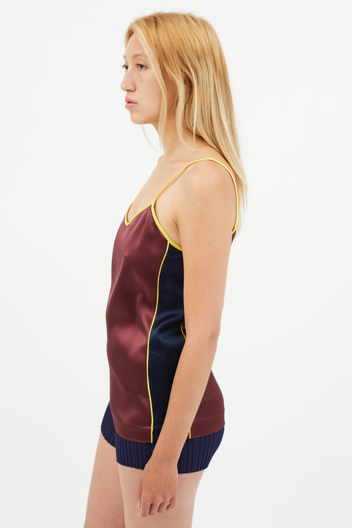 Mulberry Burgundy 
Multicolour Satin Tank