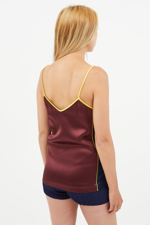 Mulberry Burgundy 
Multicolour Satin Tank