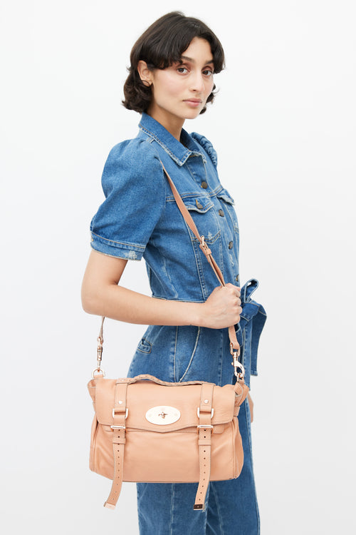 Pink Leather Shoulder Bag