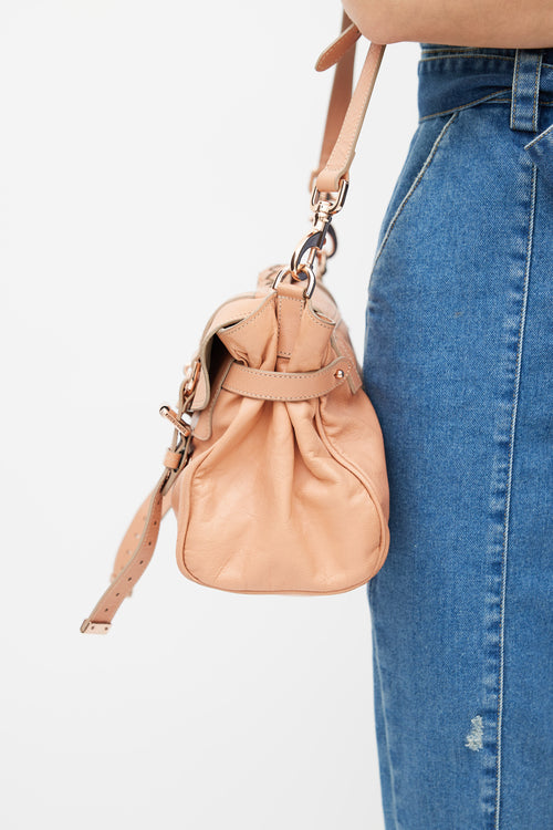 Pink Leather Shoulder Bag