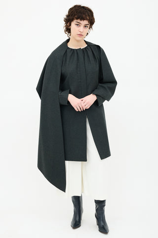 Mulberry Wool Cape Coat