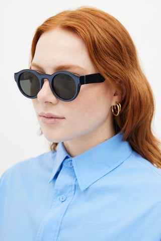 Mykita x Maison Margiela Navy MMDUAL001 Circular Sunglasses