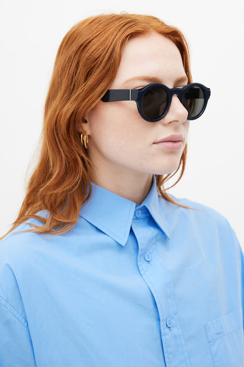 Mykita x Maison Margiela Navy MMDUAL001 Circular Sunglasses