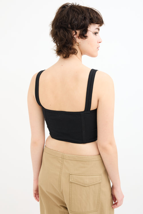 Dion Lee Black Ribbed Corset Top