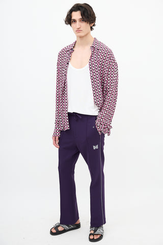 Needles Purple Pintuck Straight Leg Trouser