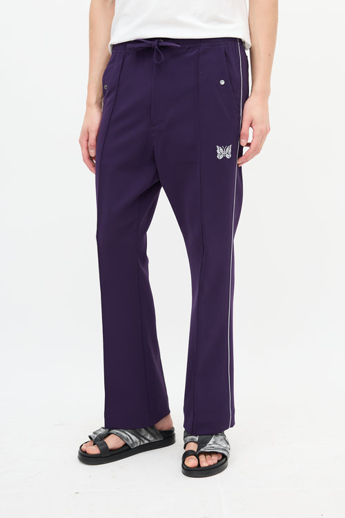 Needles Purple Pintuck Straight Leg Trouser