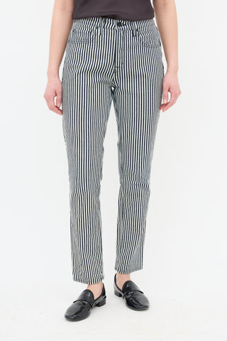 Nili Lotan Mid-Rise Striped Jeans