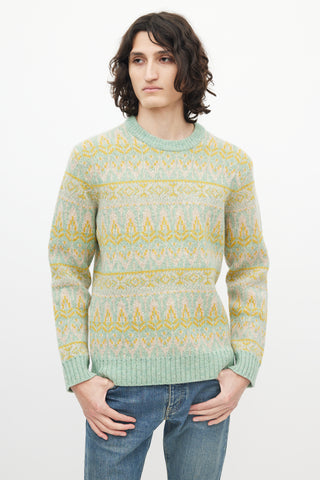 NN07 Green 
Multicolour Wool Knit Sweater