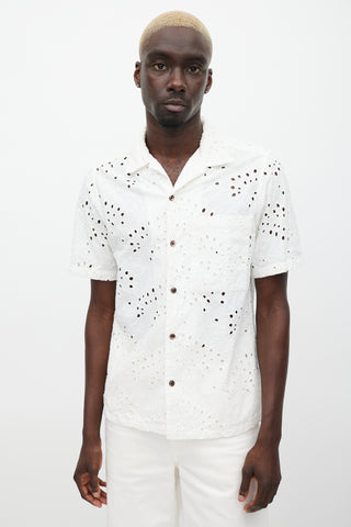 NN07 White Eyelet Lace Shirt