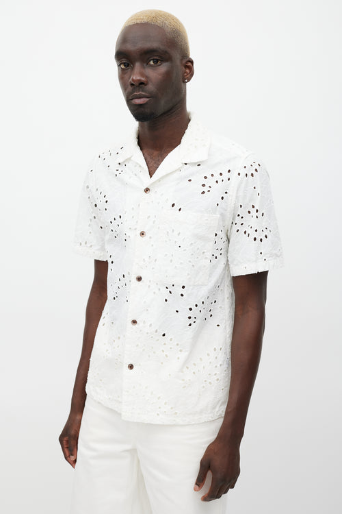 NN07 White Eyelet Lace Shirt