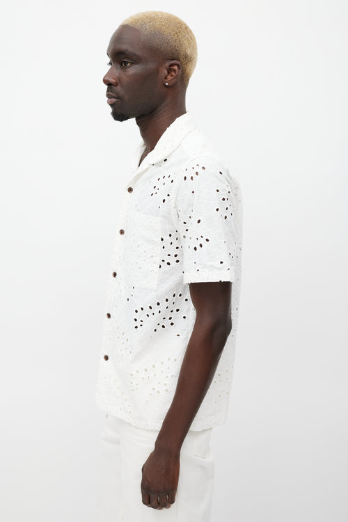 NN07 White Eyelet Lace Shirt