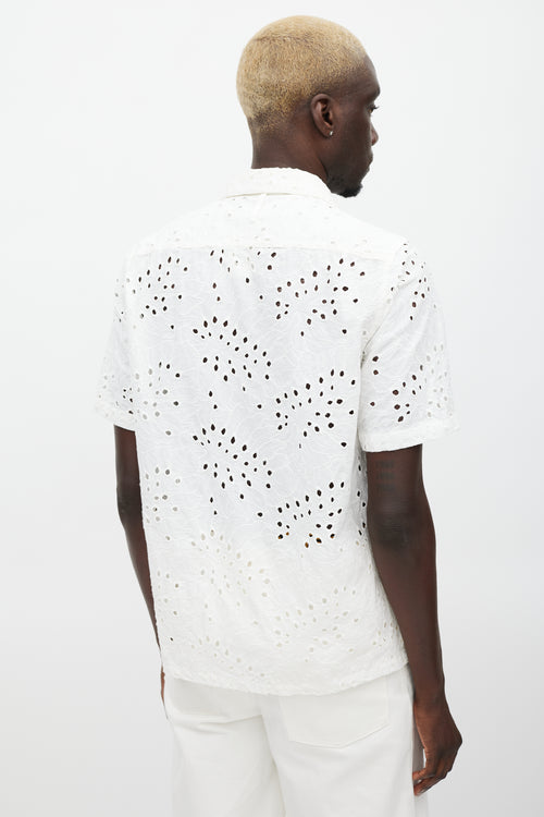 NN07 White Eyelet Lace Shirt