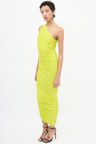 Norma Kamali Yellow Ruched Diana Dress