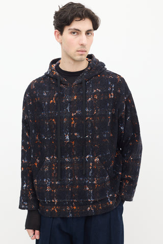 N°21 Black Lace 
Multi Plaid Oversized Hoodie