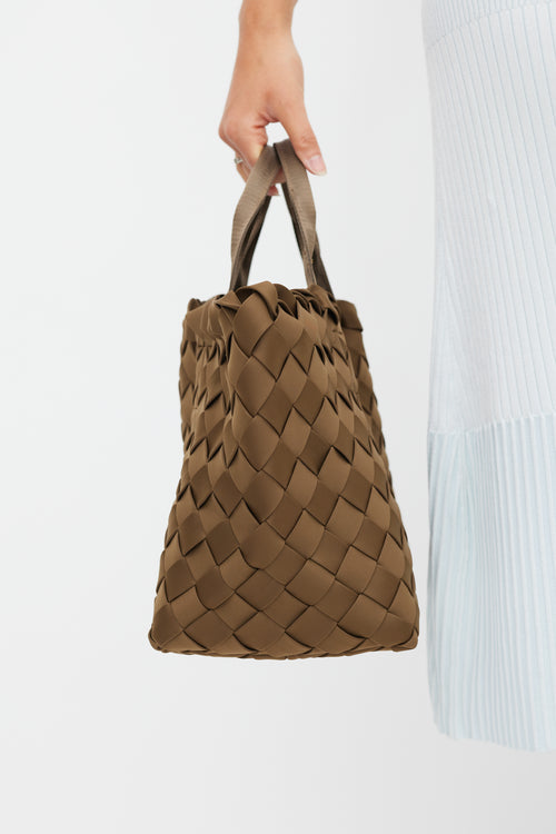 Naghedi Brown Neoprene Tangier Woven Tote