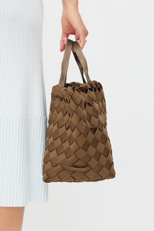 Naghedi Brown Neoprene Tangier Woven Tote