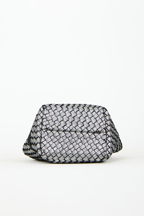 Naghedi Silver Woven St. Barths Mini Tote Bag