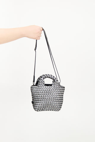 Naghedi Silver Woven St. Barths Mini Tote Bag