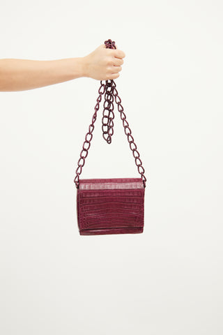 Nancy Gonzalez Burgundy Chain Shoulder Bag