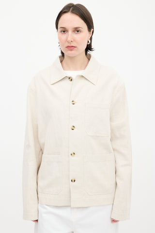 Nanushka Beige Linen Blend Chore Jacket