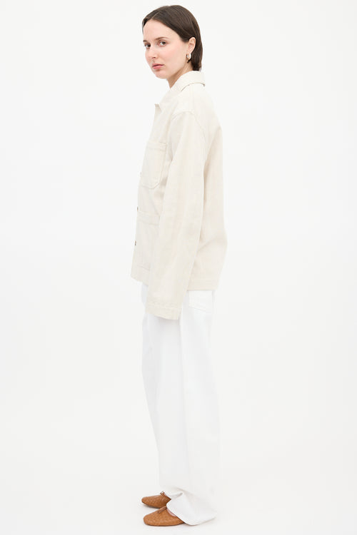 Nanushka Beige Linen Blend Chore Jacket