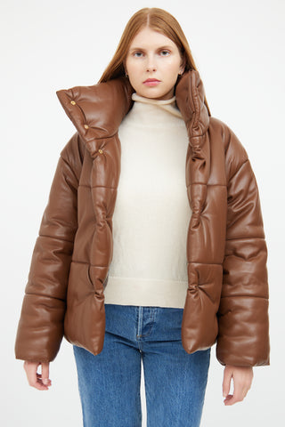 Vegan Leather Puffer Jacket