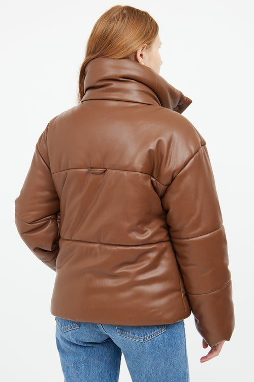 Vegan Leather Puffer Jacket