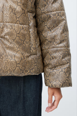 Nanushka Brown Embossed Print Puffer