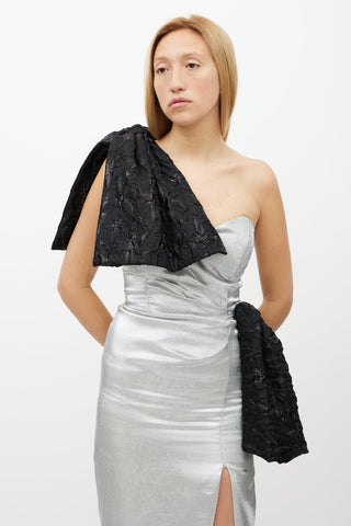 Narces Silver 
Black Sparkly Bow Dress