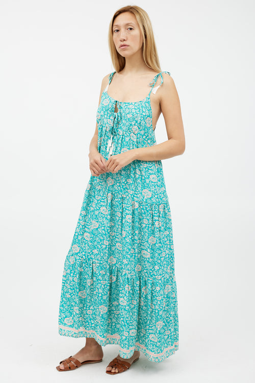 Natalie Martin Blue 
Multicolour Floral Silk Dress