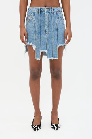 Natasha Zinko Denim Asymmetric Panel Skirt