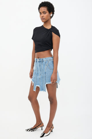 Natasha Zinko Denim Asymmetric Panel Skirt