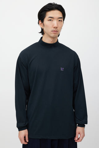 Needles Black 
Purple Embroidered Turtleneck