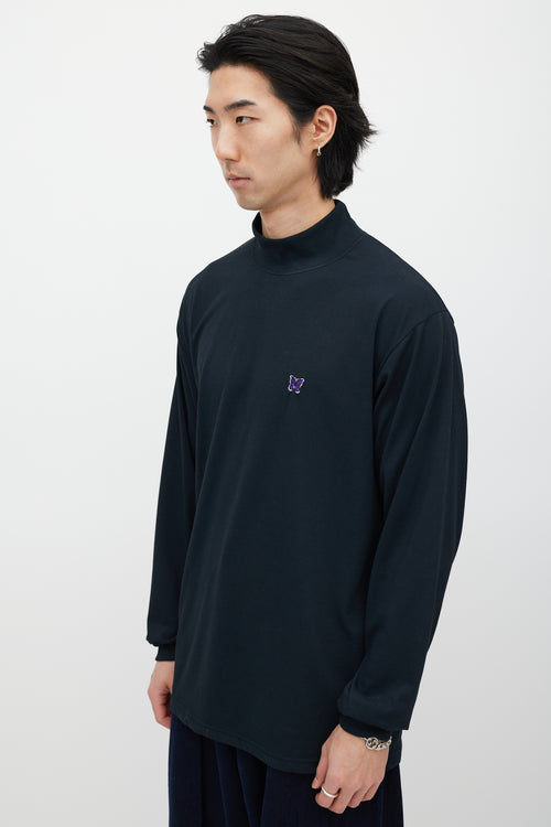 Needles Black 
Purple Embroidered Turtleneck